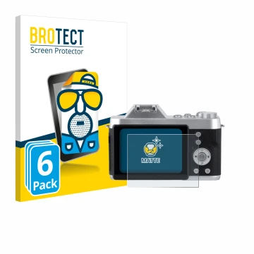 Front side of a product packaging with the brand logo BROTECT. Next to it is the device Rollei Powerflex 10x Retro shown with 
