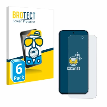 Front side of a product packaging with the brand logo BROTECT. Next to it is the device Google Pixel 10 Pro XL shown with the 