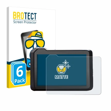 Front side of a product packaging with the brand logo BROTECT. Next to it is the device KTM 990 Duke 2024 shown with the corre