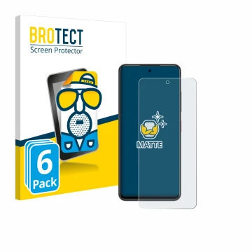 Front side of a product packaging with the brand logo BROTECT. Next to it is the device Nubia Focus shown with the correspondi