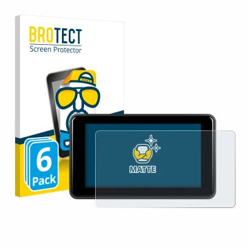 Front side of a product packaging with the brand logo BROTECT. Next to it is the device Vechtel Motorrad Carplay 5