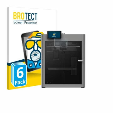 Front side of a product packaging with the brand logo BROTECT. Next to it is the device Bambu Lab P2S 3D Printer shown with th