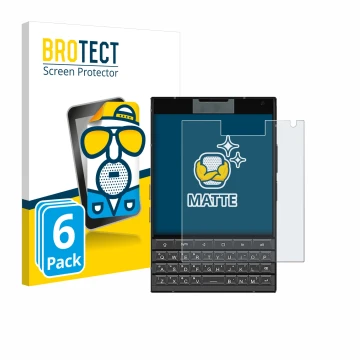Front side of a product packaging with the brand logo BROTECT. Next to it is the device Unihertz Titan 2 shown with the corres