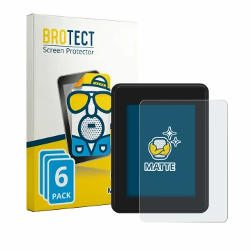 Front side of a product packaging with the brand logo BROTECT. Next to it is the device Neodrives simplyDisplay shown with the