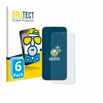 Front side of a product packaging with the brand logo BROTECT. Next to it is the device Honor Magic 8 shown with the correspon