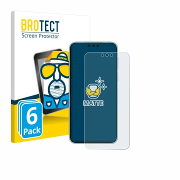 Front side of a product packaging with the brand logo BROTECT. Next to it is the device Huawei Mate 80 Pro Max shown with the 