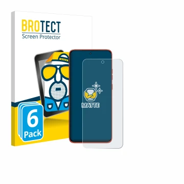 Front side of a product packaging with the brand logo BROTECT. Next to it is the device Motorola Edge 60 Neo shown with the co