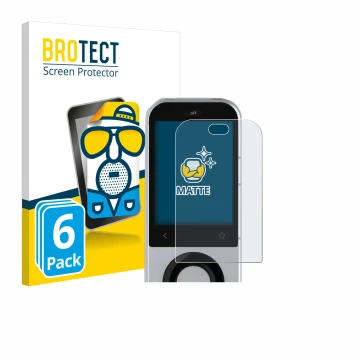 Front side of a product packaging with the brand logo BROTECT. Next to it is the device Sofabaton X2 shown with the correspond