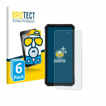 Front side of a product packaging with the brand logo BROTECT. Next to it is the device Ulefone RugOne Xever 7 Pro shown with 