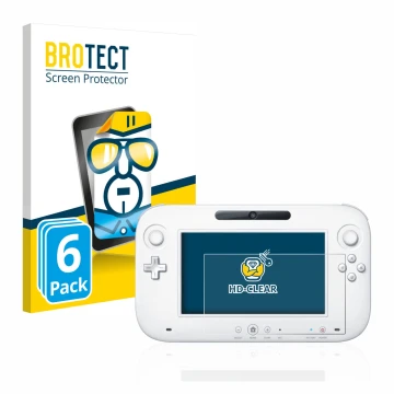 Front side of a product packaging with the brand logo BROTECT. Next to it is the device Nintendo Wii U GamePad (Controller) sh