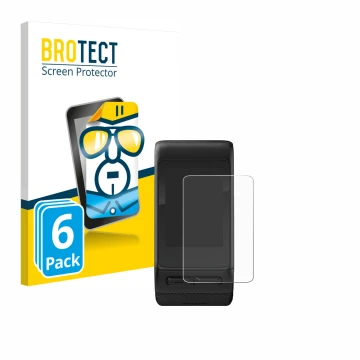 Front side of a product packaging with the brand logo BROTECT. Next to it is the device Garmin vivoactive HR shown with the co