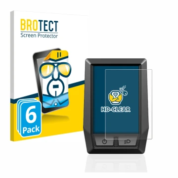 Front side of a product packaging with the brand logo BROTECT. Next to it is the device Bosch Kiox shown with the correspondin