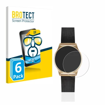 Front side of a product packaging with the brand logo BROTECT. Next to it is the device Xlyne X-Watch Joli XW Pro shown with t