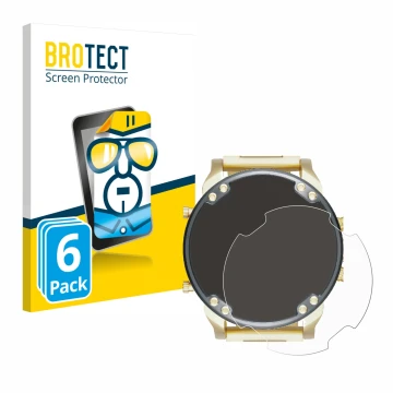 Front side of a product packaging with the brand logo BROTECT. Next to it is the device Diesel DZ7333 Mr. Daddy 2.0 shown with