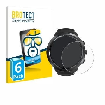 Front side of a product packaging with the brand logo BROTECT. Next to it is the device Suunto D5 shown with the corresponding