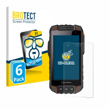 Front side of a product packaging with the brand logo BROTECT. Next to it is the device i.safe MOBILE IS530.1 shown with the c