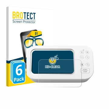 Front side of a product packaging with the brand logo BROTECT. Next to it is the device Omron X7 Smart AFib HEM-7380T1-EOSL sh