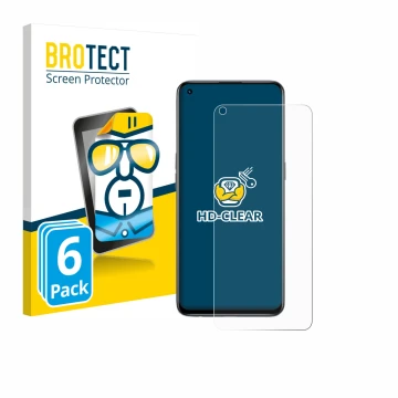 Front side of a product packaging with the brand logo BROTECT. Next to it is the device realme GT Master Edition shown with th