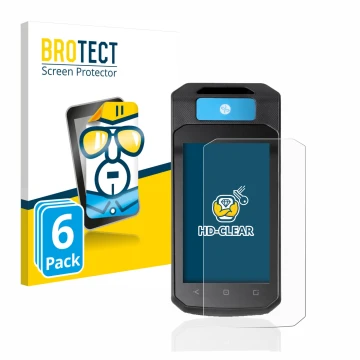 Front side of a product packaging with the brand logo BROTECT. Next to it is the device Accu-Chek Insight mit DBLG1 shown with