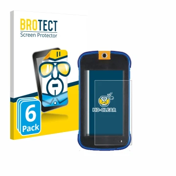 Front side of a product packaging with the brand logo BROTECT. Next to it is the device Vtech Kidicom Max 3.0 shown with the c
