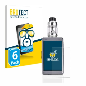 Front side of a product packaging with the brand logo BROTECT. Next to it is the device GeekVape T200 shown with the correspon