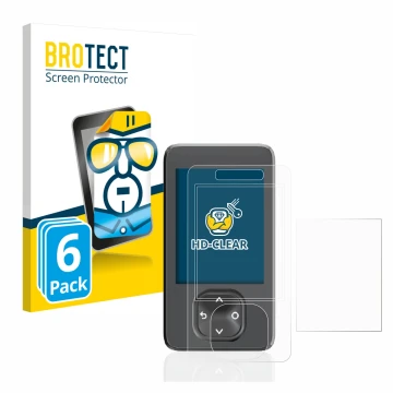 Front side of a product packaging with the brand logo BROTECT. Next to it is the device Dexcom G7 CGM shown with the correspon