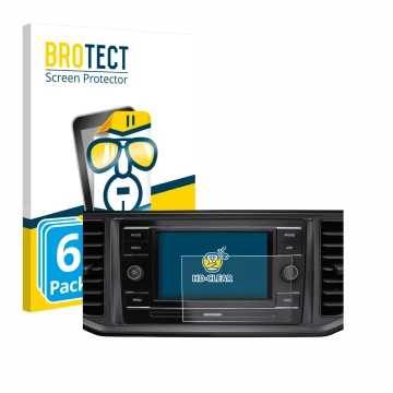 Front side of a product packaging with the brand logo BROTECT. Next to it is the device Volkswagen Crafter Composition Colour 