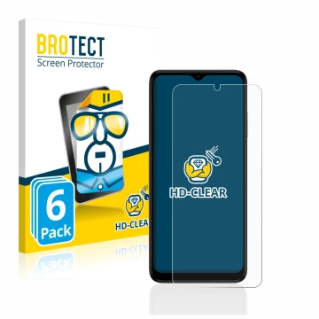 Front side of a product packaging with the brand logo BROTECT. Next to it is the device Nokia G22 shown with the corresponding
