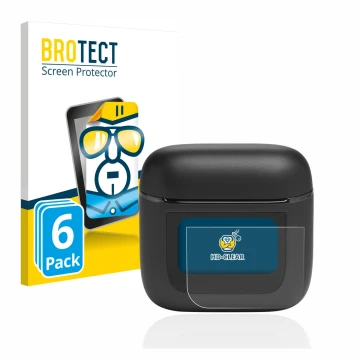 Front side of a product packaging with the brand logo BROTECT. Next to it is the device JBL Tour Pro 2 shown with the correspo