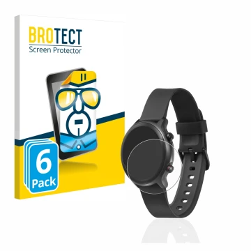 Front side of a product packaging with the brand logo BROTECT. Next to it is the device Doro Watch shown with the correspondin