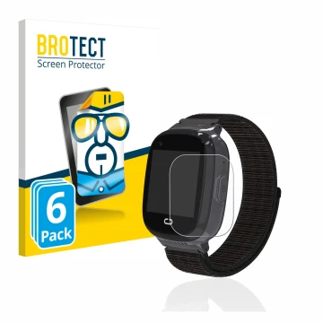 Front side of a product packaging with the brand logo BROTECT. Next to it is the device Pthtechus 4G GPS T30 shown with the co