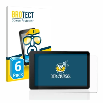 Front side of a product packaging with the brand logo BROTECT. Next to it is the device Garmin zumo XT2 shown with the corresp