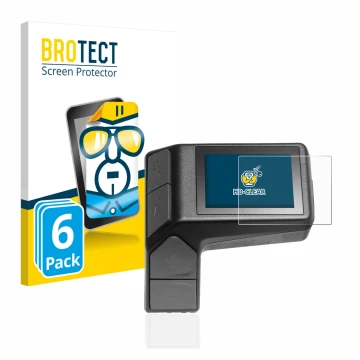 Front side of a product packaging with the brand logo BROTECT. Next to it is the device Giant Ridecontrol Dash 2 in 1 shown wi