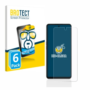 Front side of a product packaging with the brand logo BROTECT. Next to it is the device Oppo A98 5G shown with the correspondi
