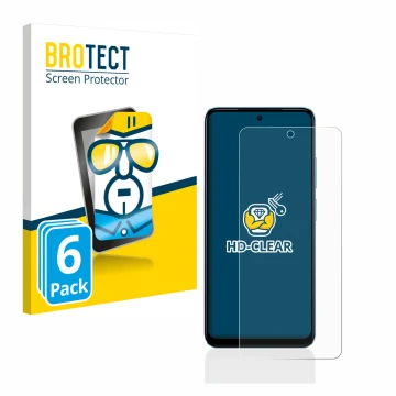 Front side of a product packaging with the brand logo BROTECT. Next to it is the device Xiaomi Redmi Note 12S shown with the c