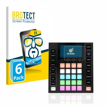 Front side of a product packaging with the brand logo BROTECT. Next to it is the device Wolfmix W1 shown with the correspondin
