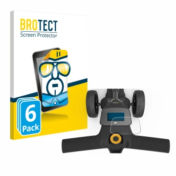 Front side of a product packaging with the brand logo BROTECT. Next to it is the device PowaKaddy FX3 shown with the correspon