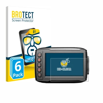 Front side of a product packaging with the brand logo BROTECT. Next to it is the device Blueskysea DV999 shown with the corres