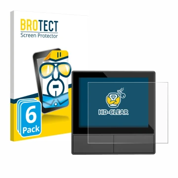 Front side of a product packaging with the brand logo BROTECT. Next to it is the device SONOFF NSPanel Smart Scene Wall Switch