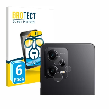 Front side of a product packaging with the brand logo BROTECT. Next to it is the device Xiaomi Redmi Note 12 Pro 5G (ONLY Came