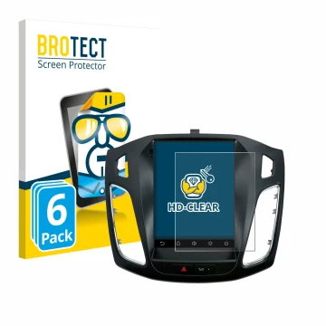 Front side of a product packaging with the brand logo BROTECT. Next to it is the device Isudar Ford/Focus MK3 2012–2019 shown 
