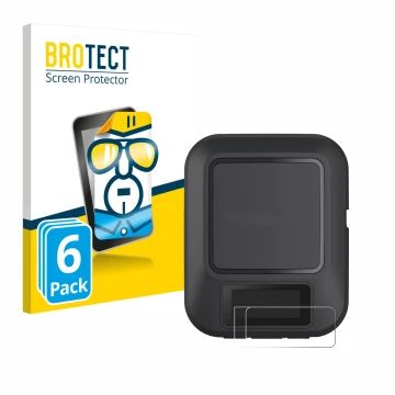 Front side of a product packaging with the brand logo BROTECT. Next to it is the device Garmin inReach Messenger shown with th