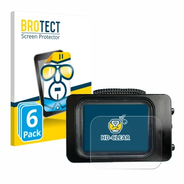 Front side of a product packaging with the brand logo BROTECT. Next to it is the device Divesoft Freedom dive computer shown w