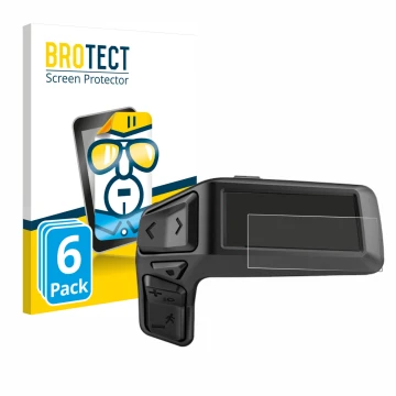 Front side of a product packaging with the brand logo BROTECT. Next to it is the device Bosch Purion 200 shown with the corres