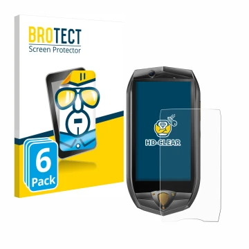 Front side of a product packaging with the brand logo BROTECT. Next to it is the device Oukitel K16 shown with the correspondi