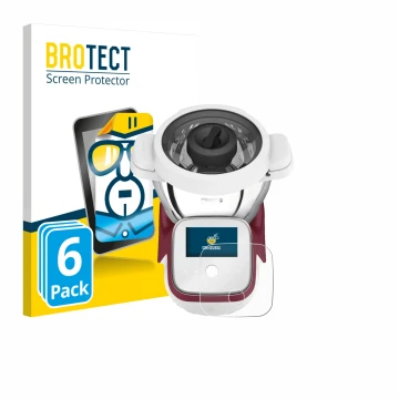 Front side of a product packaging with the brand logo BROTECT. Next to it is the device Moulinex i-Companion Touch XL shown wi