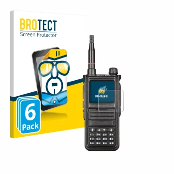 Front side of a product packaging with the brand logo BROTECT. Next to it is the device Radtel RT-470X shown with the correspo