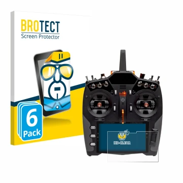 Front side of a product packaging with the brand logo BROTECT. Next to it is the device Spektrum NX20 shown with the correspon
