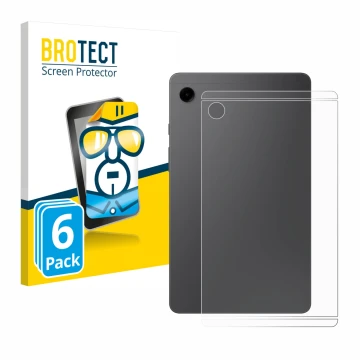 Front side of a product packaging with the brand logo BROTECT. Next to it is the device Samsung Galaxy Tab A9 WiFi (Back) show