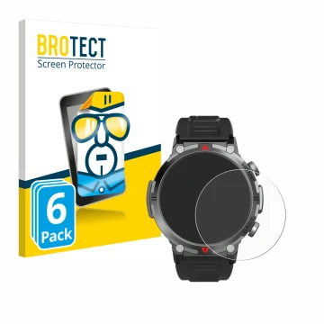 Front side of a product packaging with the brand logo BROTECT. Next to it is the device IFMDA S100 1.45